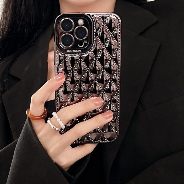 Luxury Electroplated Diamond Stitched iPhone Case-Fonally-