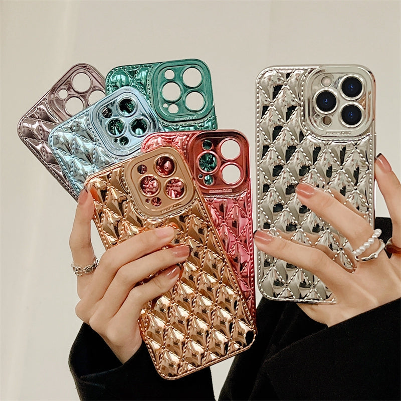 Luxury Electroplated Diamond Stitched iPhone Case-Fonally-