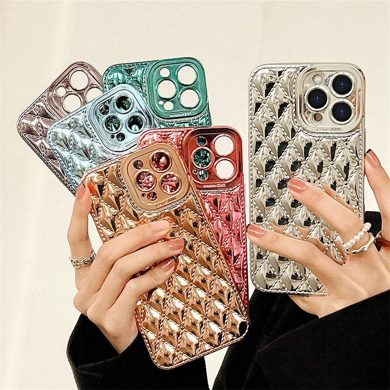 Luxury Electroplated Diamond Stitched iPhone Case-Fonally-