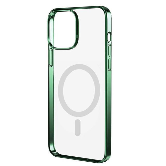 MagSafe Wireless Charging iPhone Cases-Fonally-Dark Green-For iPhone 13 Pro Max-