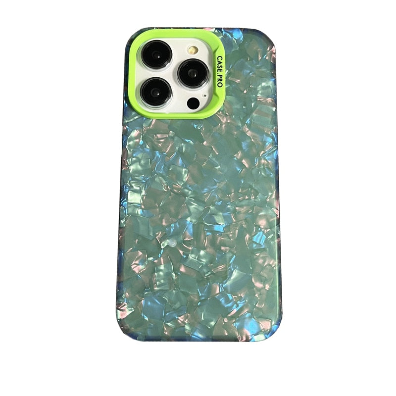 Marble Pattern Acrylic Back iPhone Case-Fonally-For iPhone 12-Green-