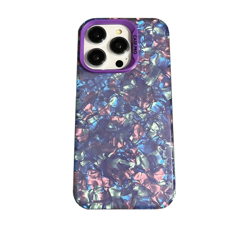 Marble Pattern Acrylic Back iPhone Case-Fonally-For iPhone 12-Purple-