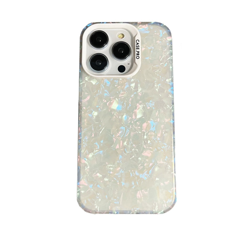 Marble Pattern Acrylic Back iPhone Case-Fonally-For iPhone 12-White-
