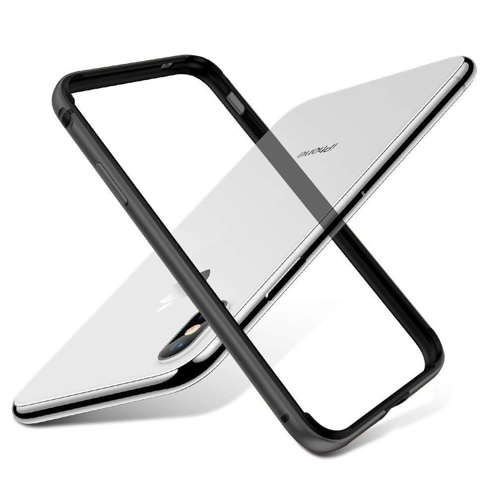 Metal Bumper Frame for iPhone Case-Fonally-For iPhone 12 or 12 Pro-Black-