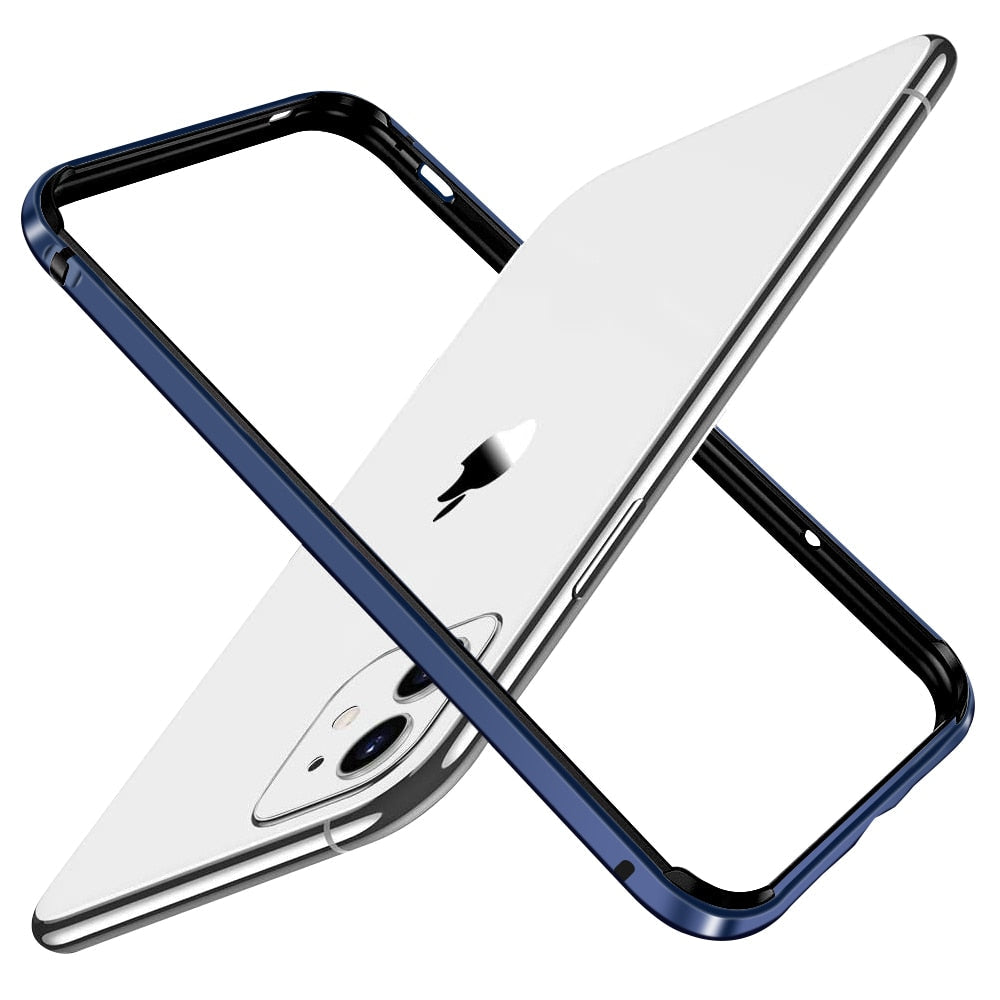 Metal Bumper Frame for iPhone Case-Fonally-For iPhone 12 or 12 Pro-Blue-