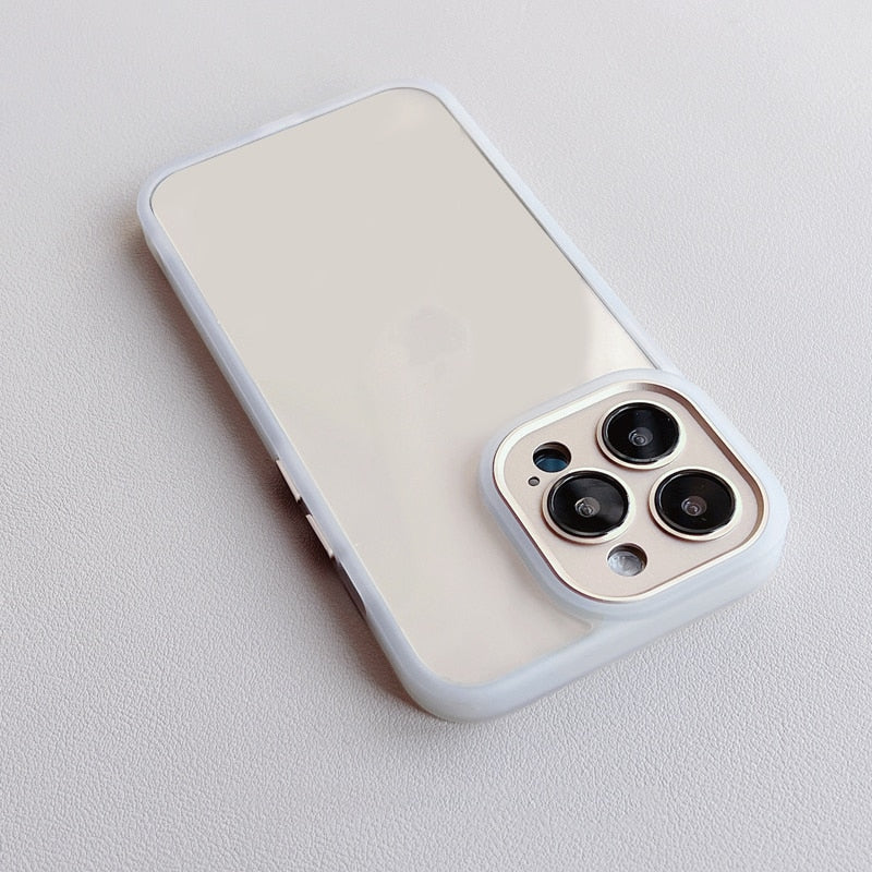 Metal Frame Full Camera Lens Covered iPhone Case-Fonally-