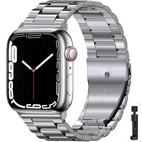 Metal Strap For Apple Watch-Fonally-Silver-For 38mm or 40mm-