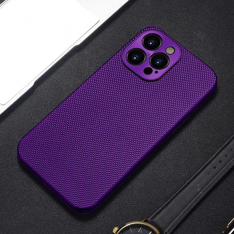 Nylon Cloth Texture iPhone Case-Fonally-For iPhone 14-Purple-