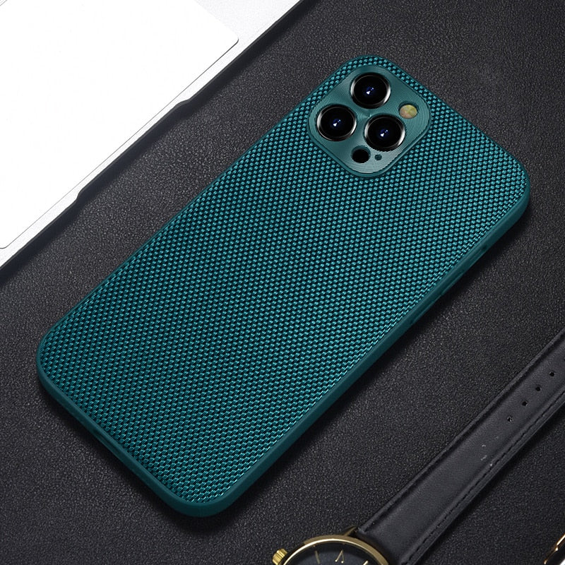 Nylon Cloth Texture iPhone Case-Fonally-For iPhone X-Dark Green-