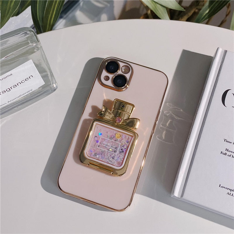 Perfume Bottle Glitter Plated iPhone Case-Fonally-