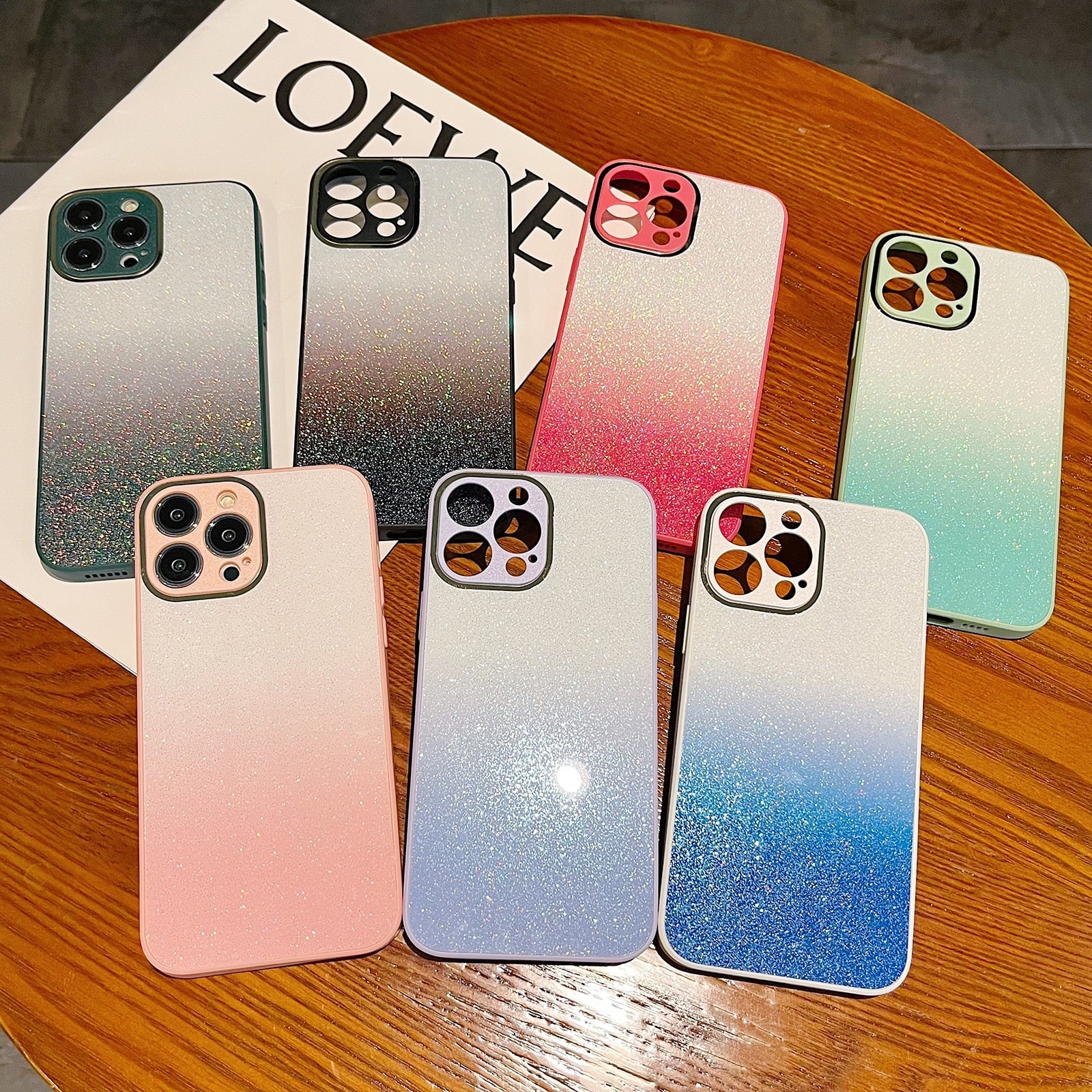 Plated Camera Gradient Glitter iPhone Case-Fonally-