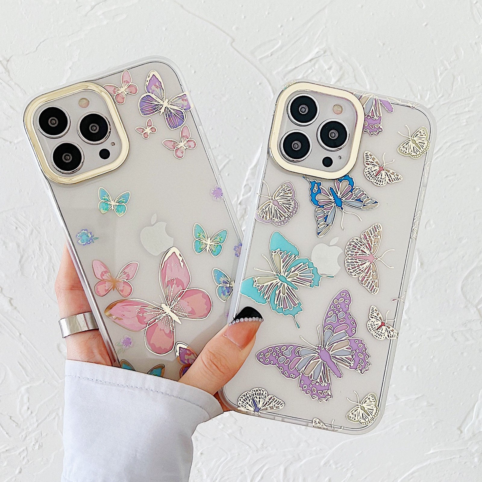 Plated Case and Butterflies iPhone Case-Fonally-