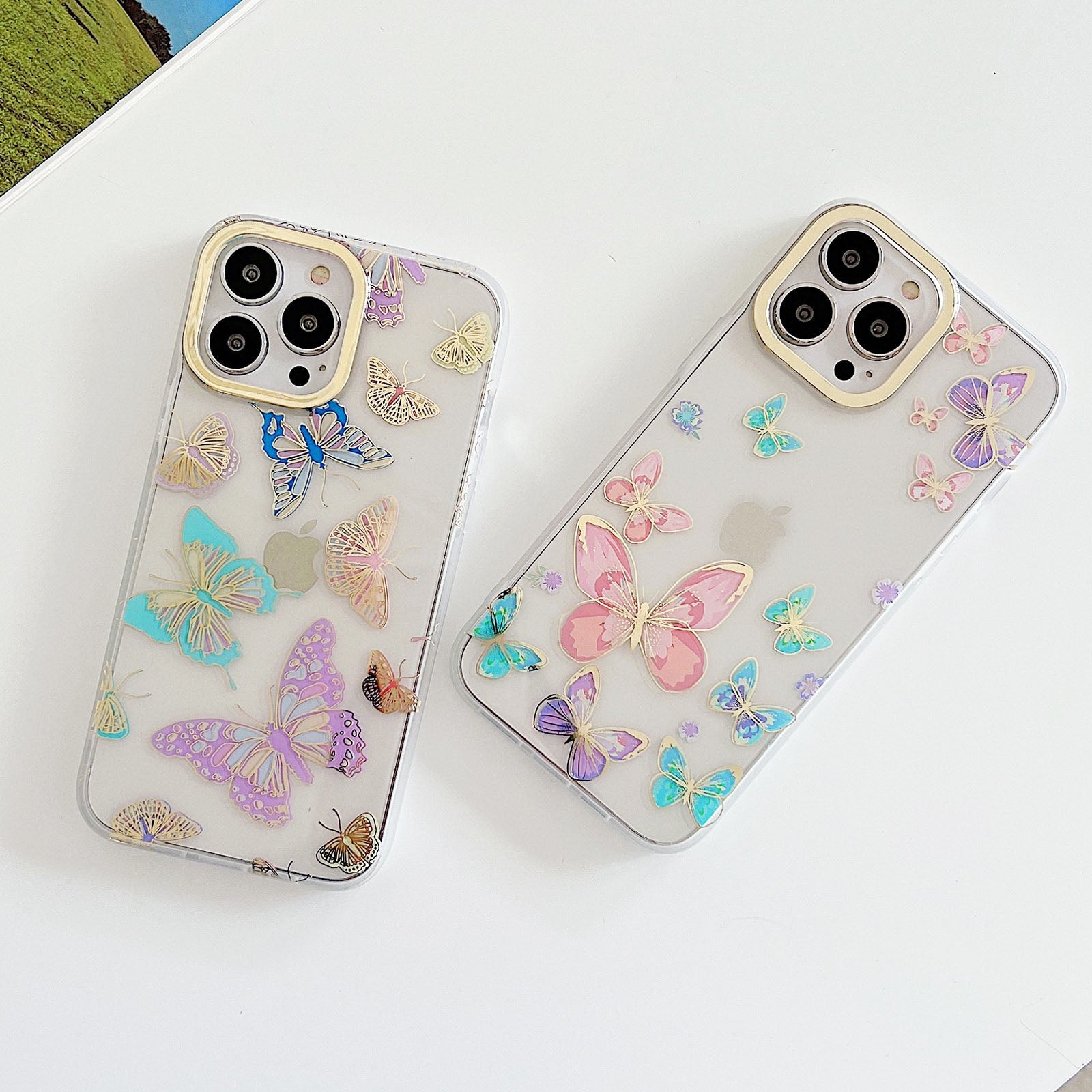 Plated Case and Butterflies iPhone Case-Fonally-