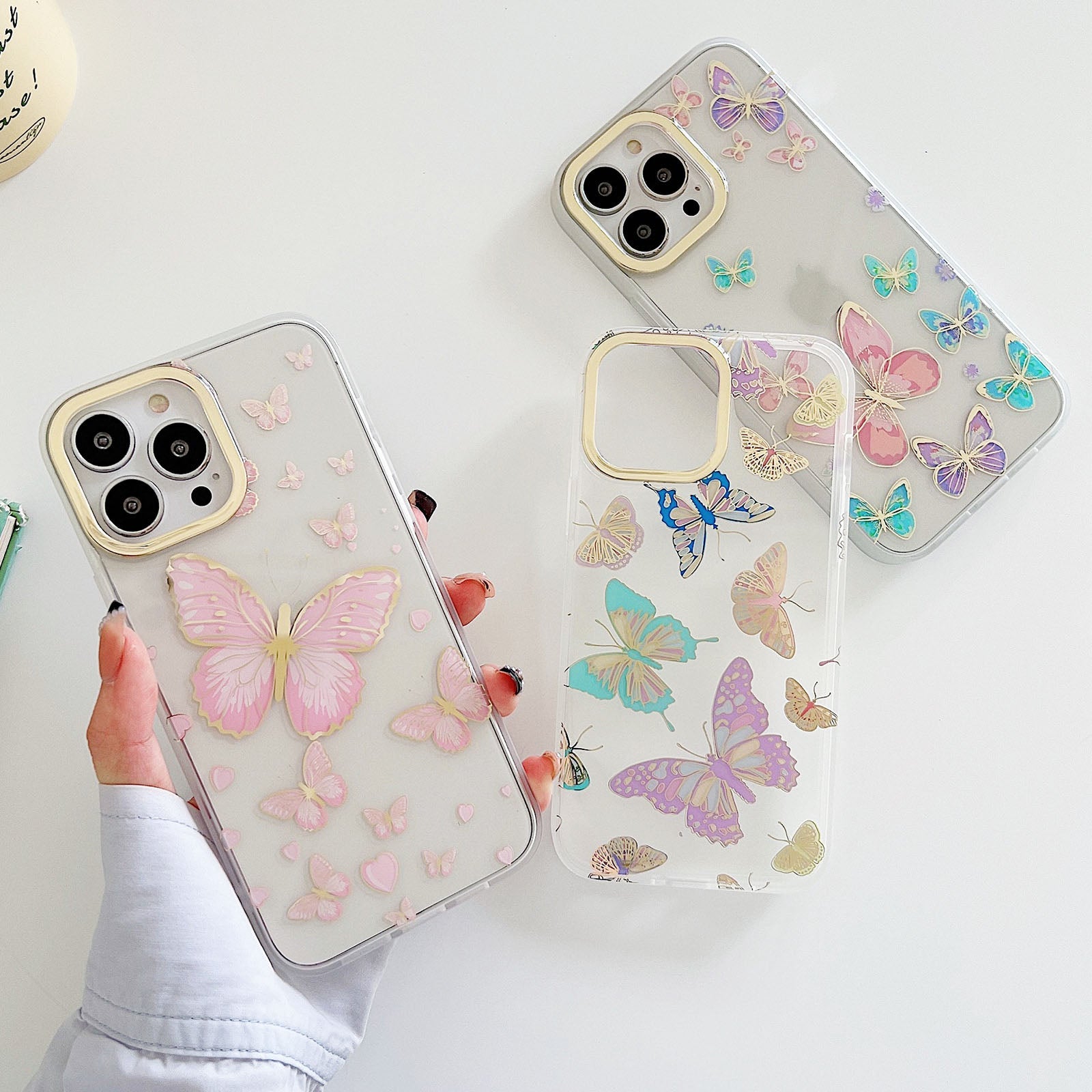Plated Case and Butterflies iPhone Case-Fonally-