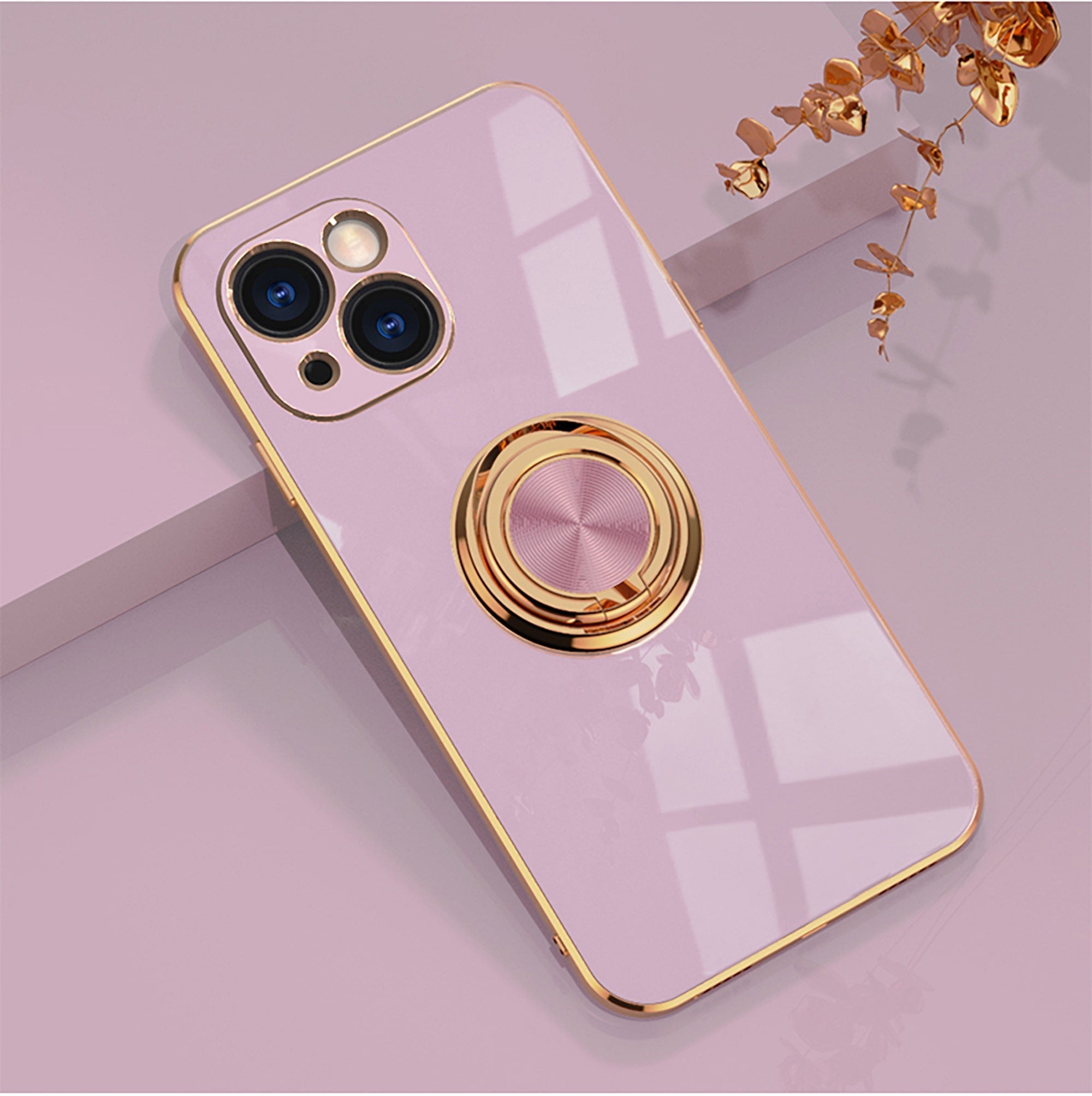 Plated iPhone Case with Ring Fonally For iPhone 13 Pro Max Purple 6