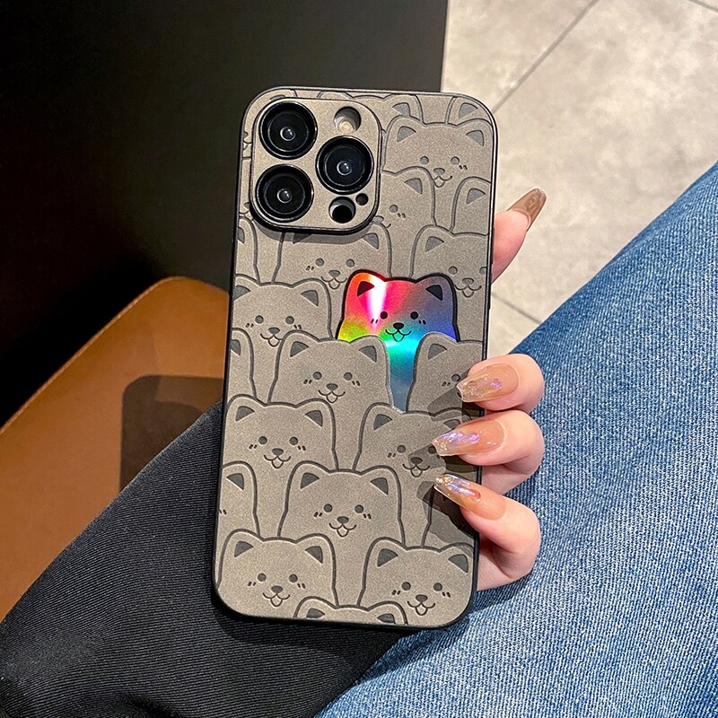 Rainbow Hued Cute Bear iPhone Case-Fonally-For iPhone 11-Gray-