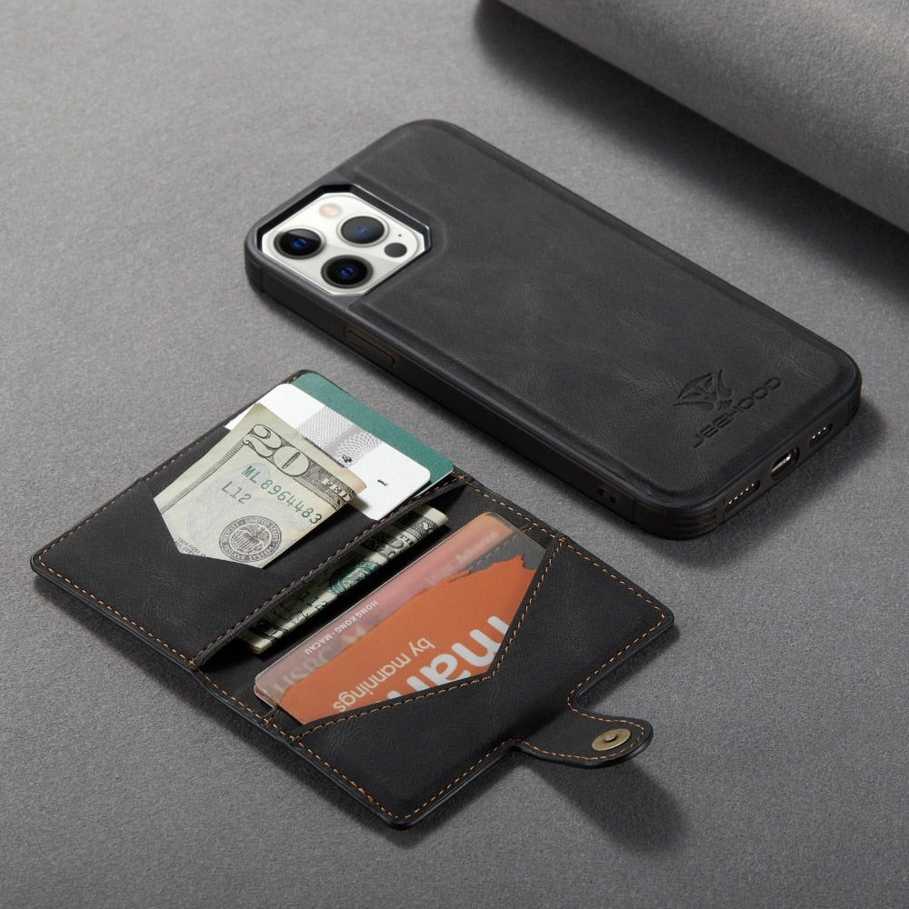 Removable Flip Card Wallet iPhone Case-Fonally-