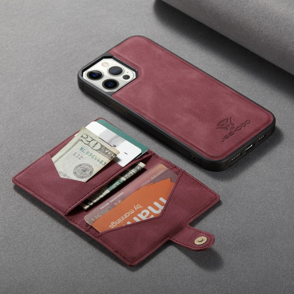 Removable Flip Card Wallet iPhone Case-Fonally-