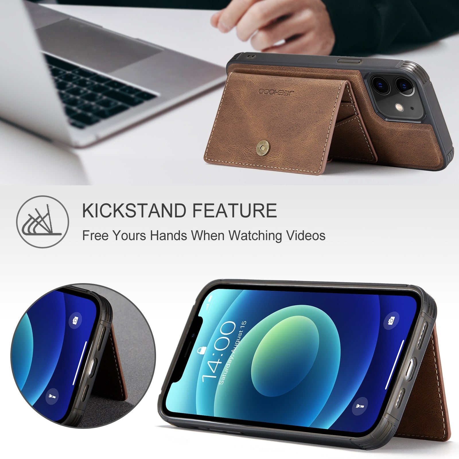 Removable Flip Card Wallet iPhone Case-Fonally-