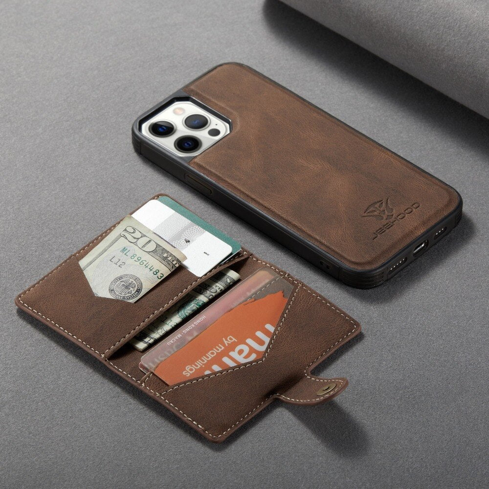 Removable Flip Card Wallet iPhone Case-Fonally-