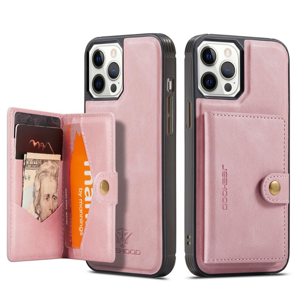 Removable Flip Card Wallet iPhone Case-Fonally-iPhone XS Max-Pink-
