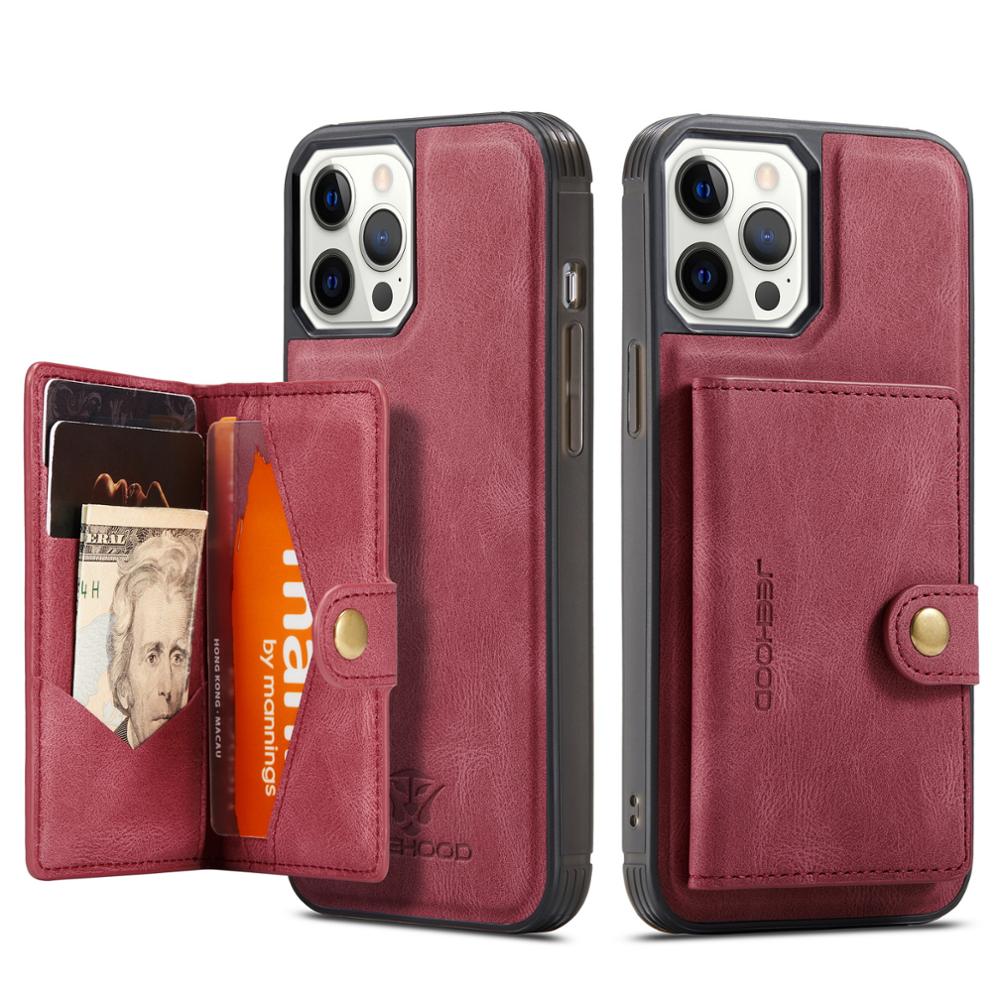 Removable Flip Card Wallet iPhone Case-Fonally-iPhone XS Max-Red-
