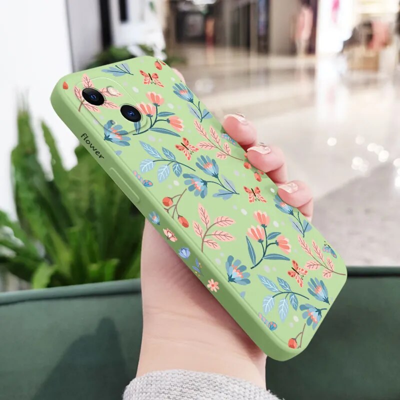 Romantic Garden Floral iPhone Case-Fonally-For iPhone 13-Light Green 1-