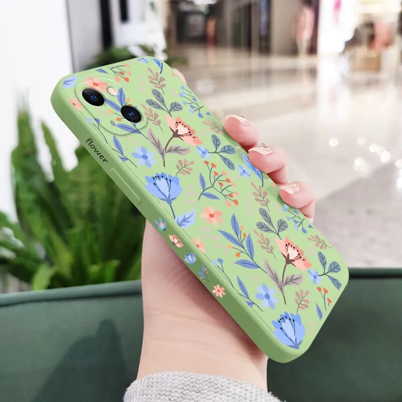 Romantic Garden Floral iPhone Case-Fonally-For iPhone 13-Light Green 2-