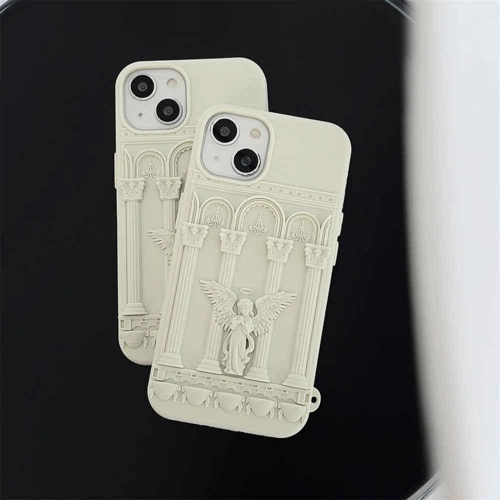 Embossed Roman Pillar Angel iPhone Case