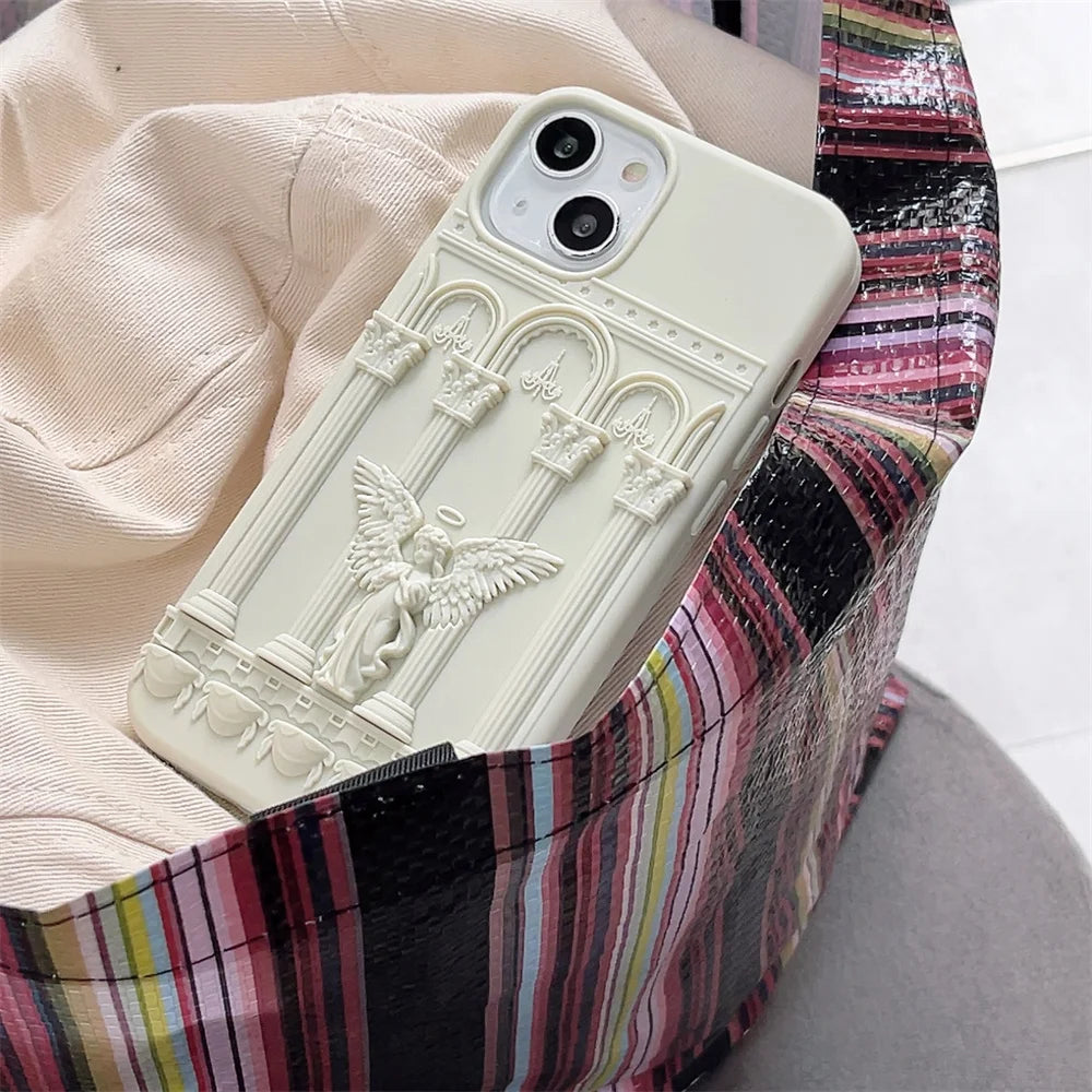 Embossed Roman Pillar Angel iPhone Case