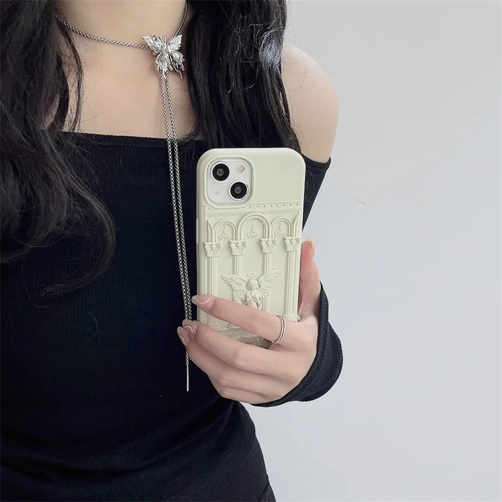 Embossed Roman Pillar Angel iPhone Case