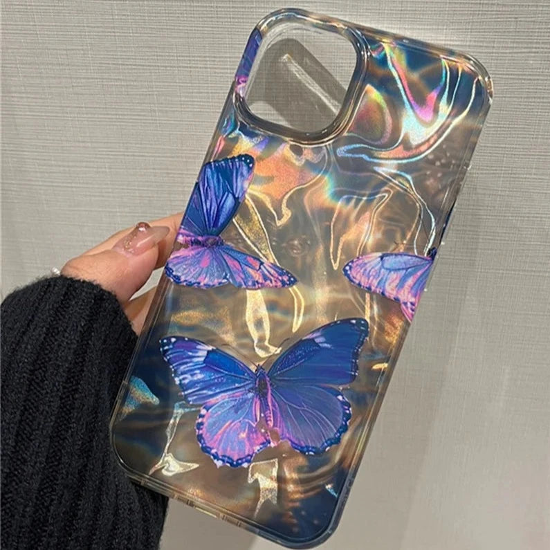 Water Ripple Aurora Butterfly iPhone Case