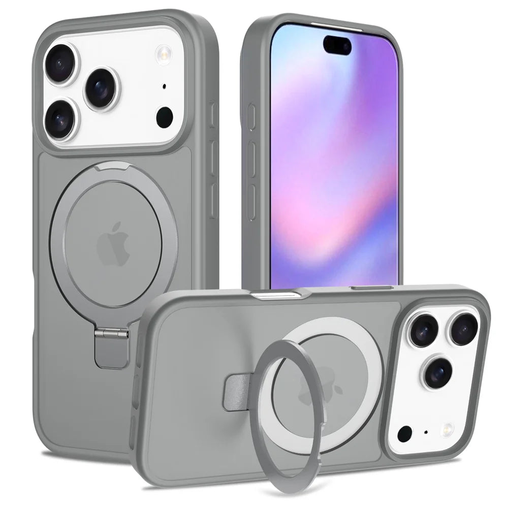 Frosted Translucent MagSafe Case with Fold Stand