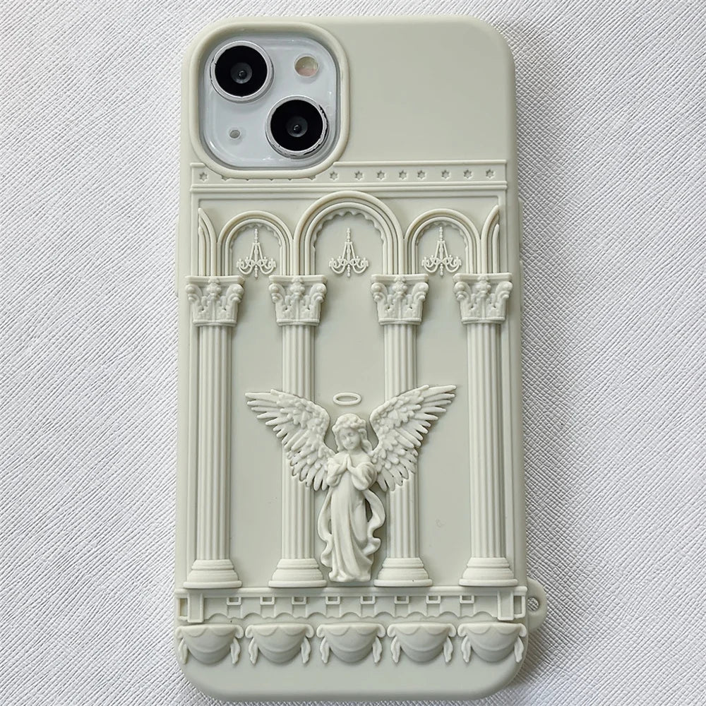 Embossed Roman Pillar Angel iPhone Case