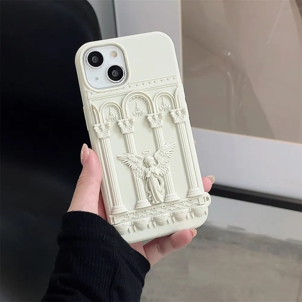 Embossed Roman Pillar Angel iPhone Case