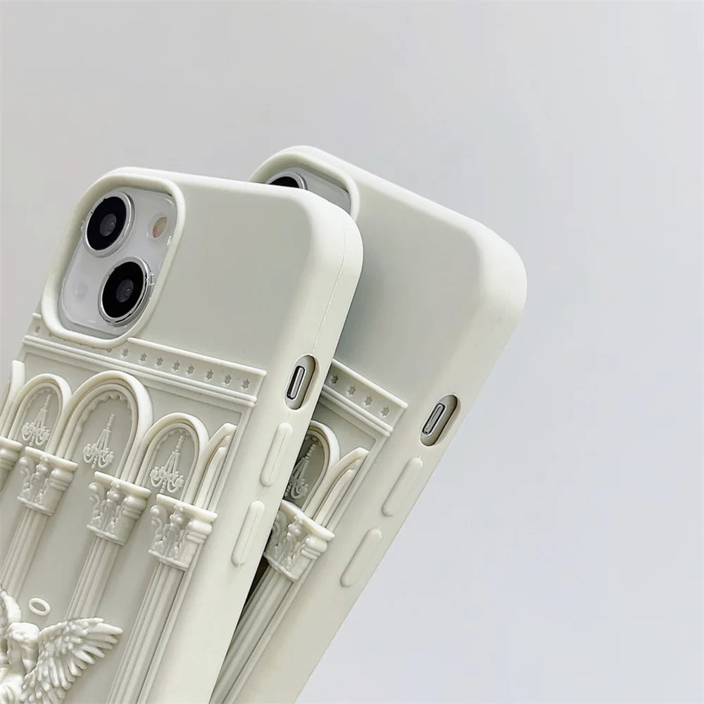 Embossed Roman Pillar Angel iPhone Case