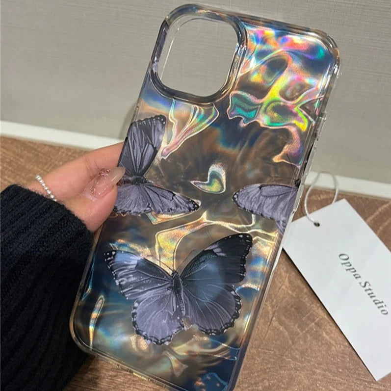 Water Ripple Aurora Butterfly iPhone Case