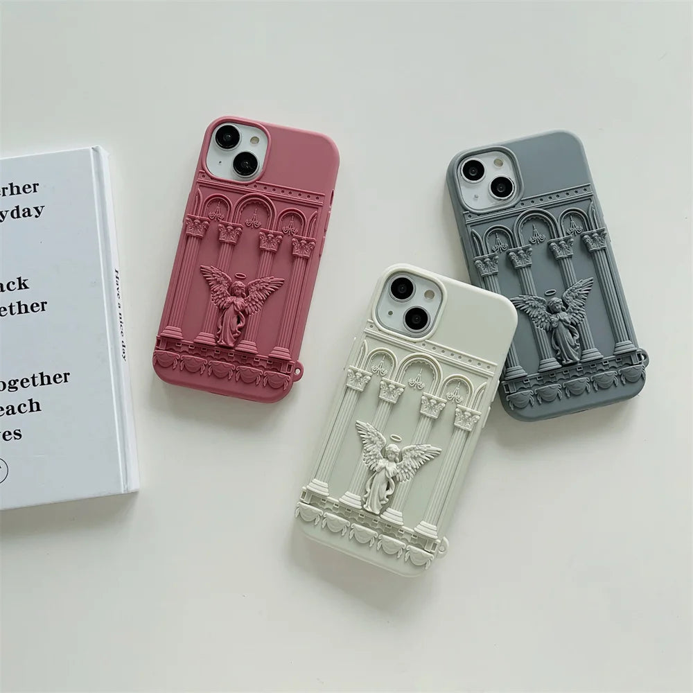 Embossed Roman Pillar Angel iPhone Case