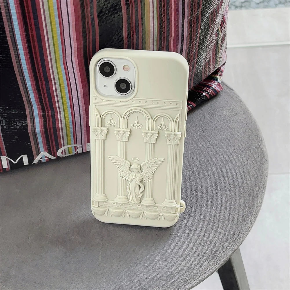 Embossed Roman Pillar Angel iPhone Case