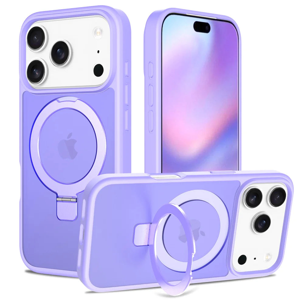 Frosted Translucent MagSafe Case with Fold Stand