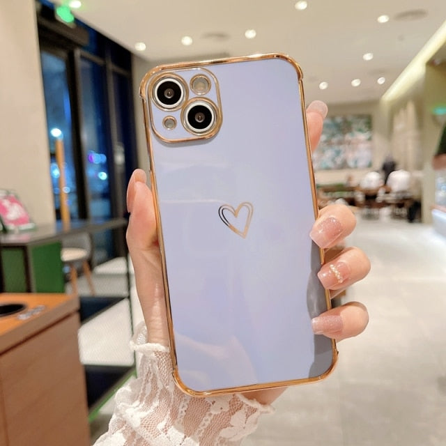 Shiny Heart iPhone Case-Fonally-For iPhone 13 Pro Max-Gray-