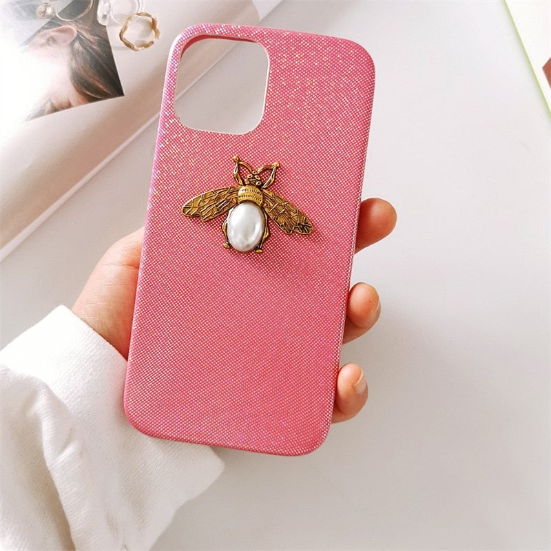 Shiny Rainbow Effect Pearl Bee iPhone Case-Fonally-