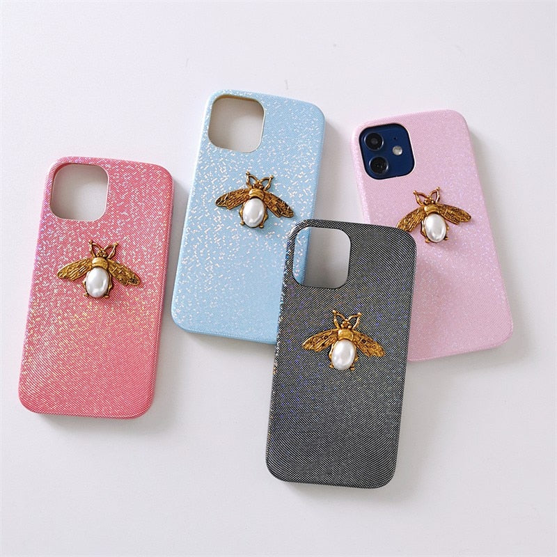 Shiny Rainbow Effect Pearl Bee iPhone Case-Fonally-