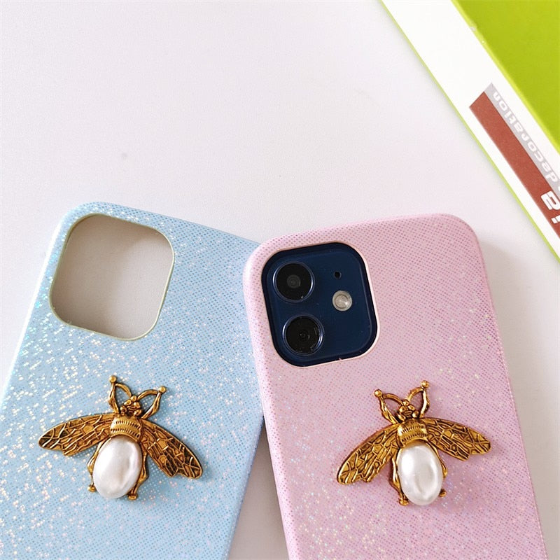 Shiny Rainbow Effect Pearl Bee iPhone Case-Fonally-