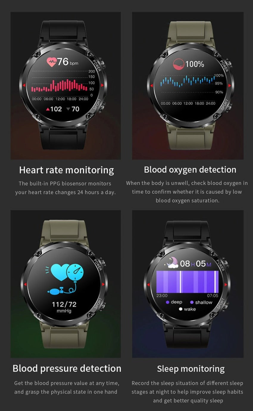 Smart Watch - 1.6 inch screen with Heart Rate SPO2 and BP monitor-Fonally-