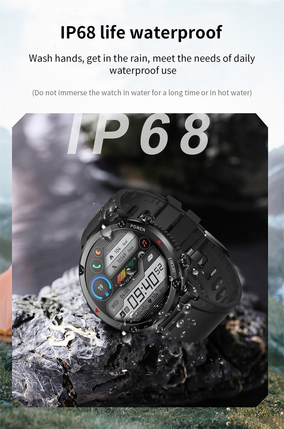 Smart Watch - 1.6 inch screen with Heart Rate SPO2 and BP monitor-Fonally-