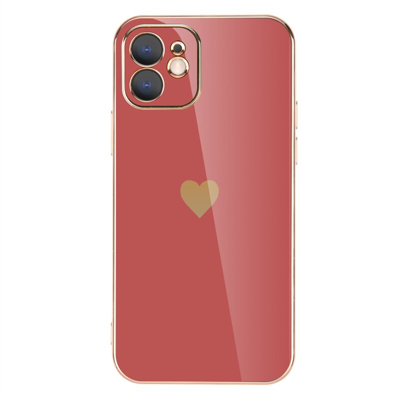 Smile Heart Plated iPhone Case-Fonally-For iPhone X Xs-Red-
