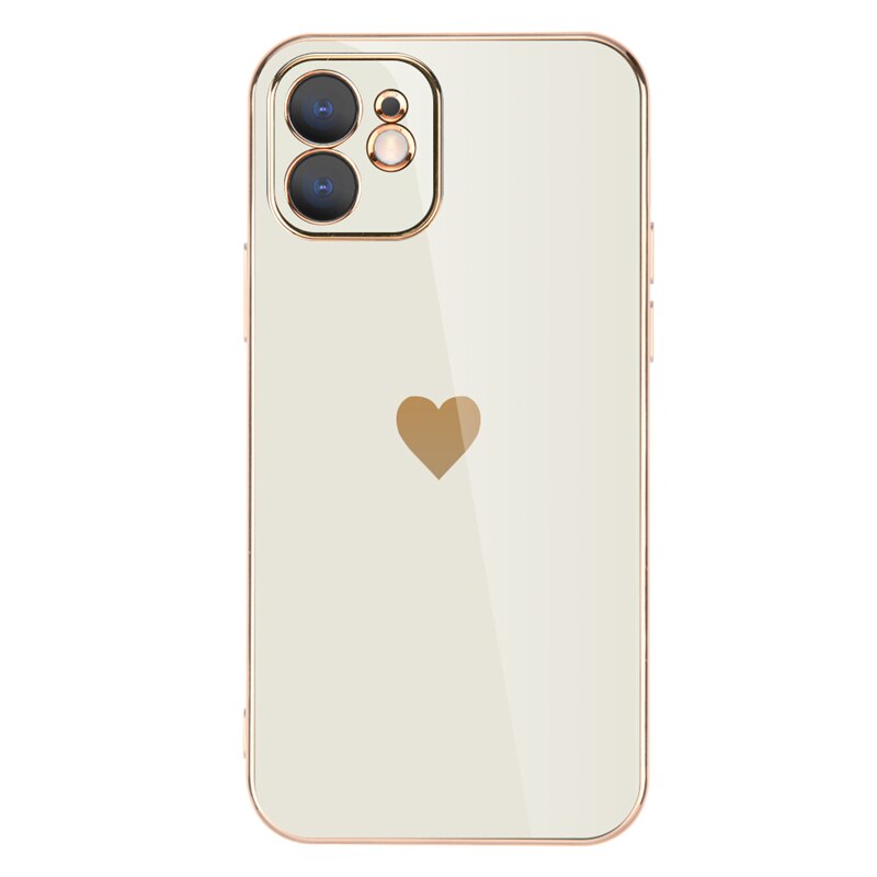 Smile Heart Plated iPhone Case-Fonally-For iPhone X Xs-White-