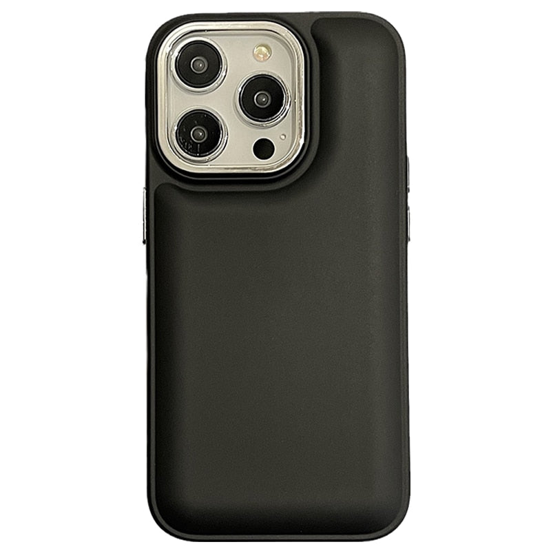 Soft Liquid Silicone Shockproof iPhone Case-Fonally-For iPhone 12-Black-