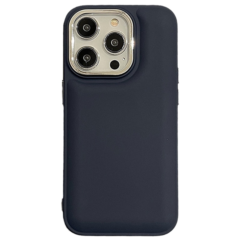 Soft Liquid Silicone Shockproof iPhone Case-Fonally-For iPhone 12-Dark Blue-